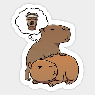 Capybara thirsty for Coffee take away Sticker